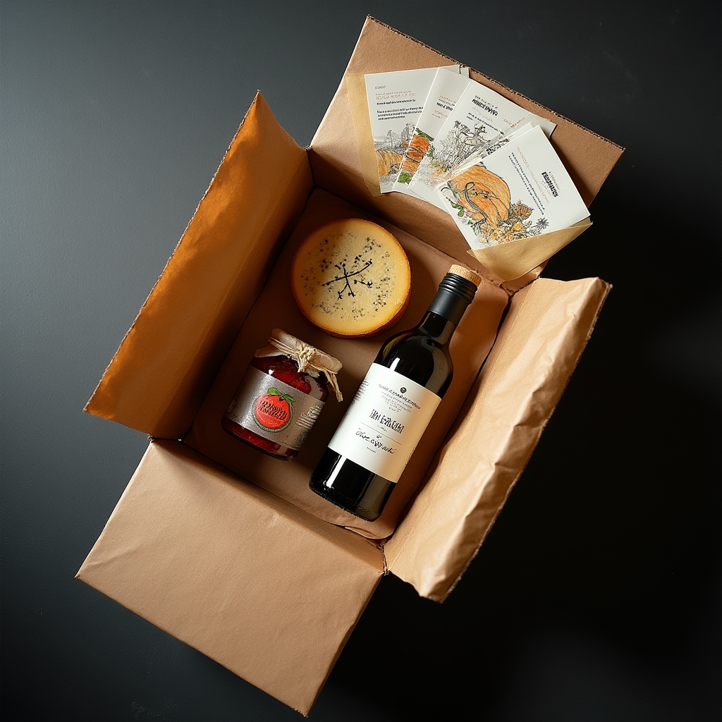 Box di prodotti artigianali italiani pronta per la consegna a domicilio